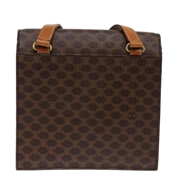 CELINE Macadam Canvas Shoulder Bag PVC Leather Brown Auth - Picture 3 of 16